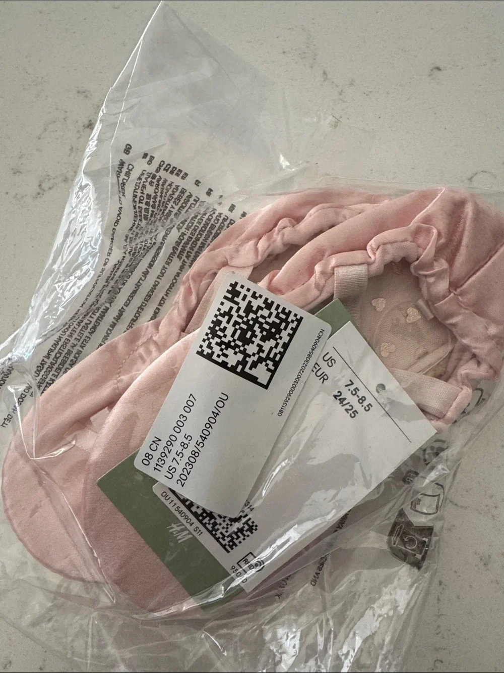 H&M Light Pink Satin Slip-On Ballet Flats